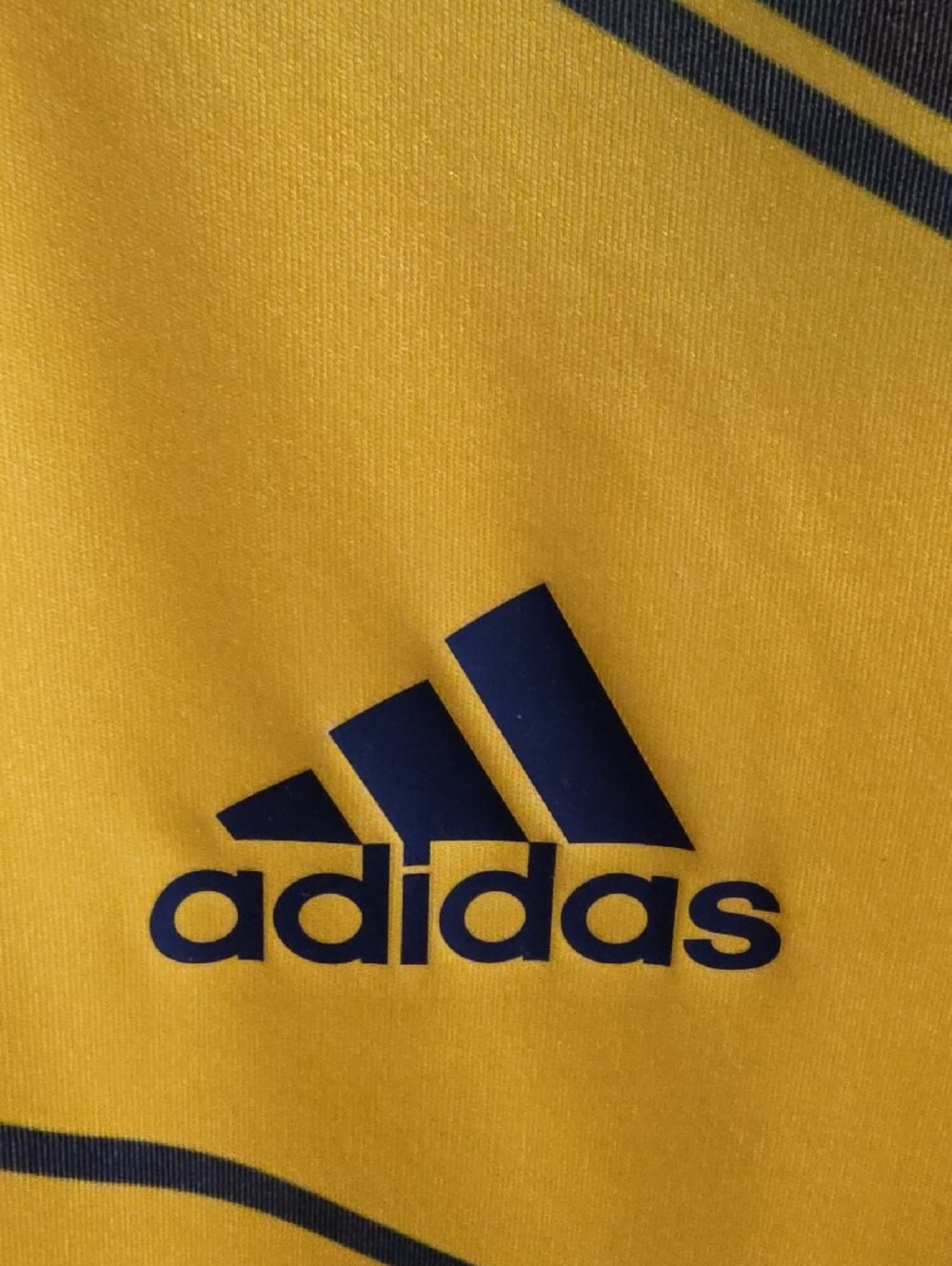 adidas Yellow and Navy Colombia Long Sleeve Soccer Jersey - Picture 3 of 10
